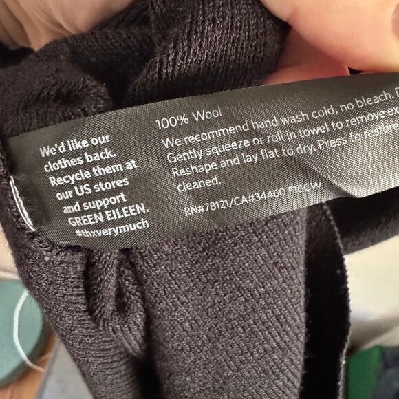 Eileen Fisher Black Italian Wool Sleeveless Tank Dress Size Large - Picture 3 of 6